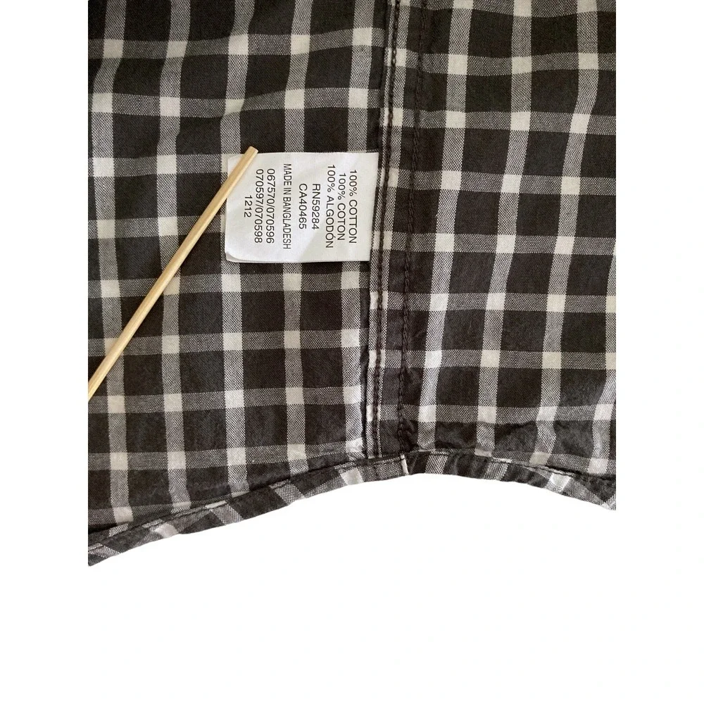 PLACE Size 10 12 Boys DRESS SHIRT Children's Place Plaid Button Up‎ Black White